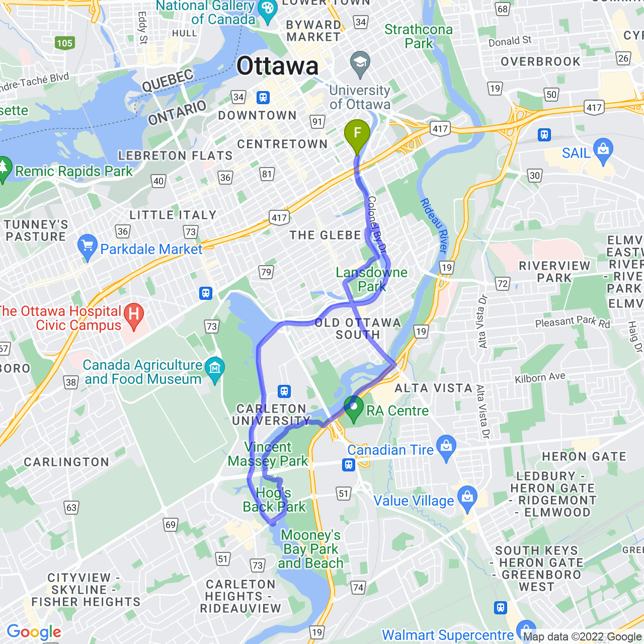 map of Night Ride