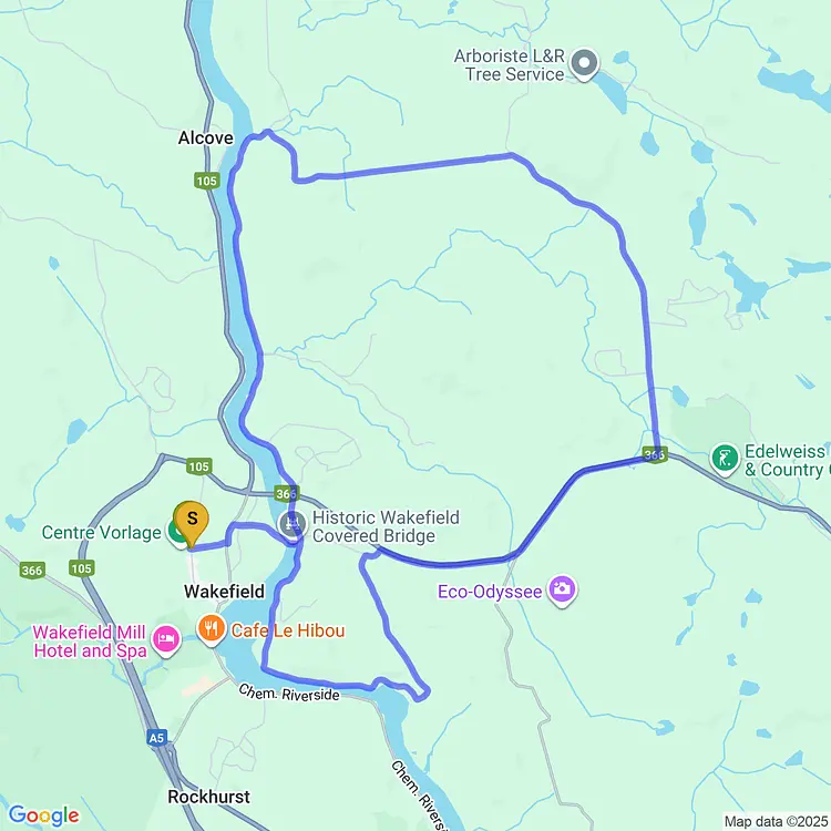map of Sunday morning ride at the Summit