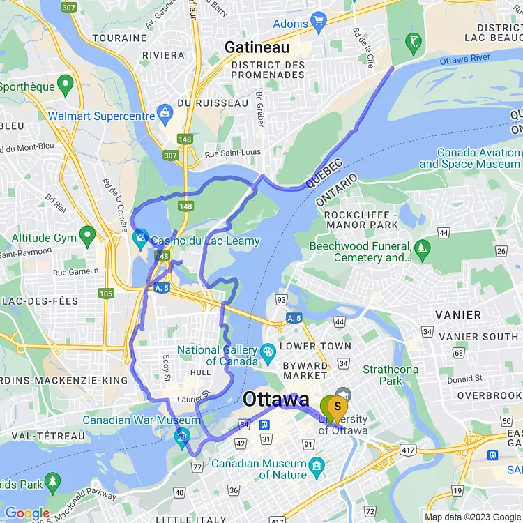 map of Riding around Lac-Leamy and Gatineau