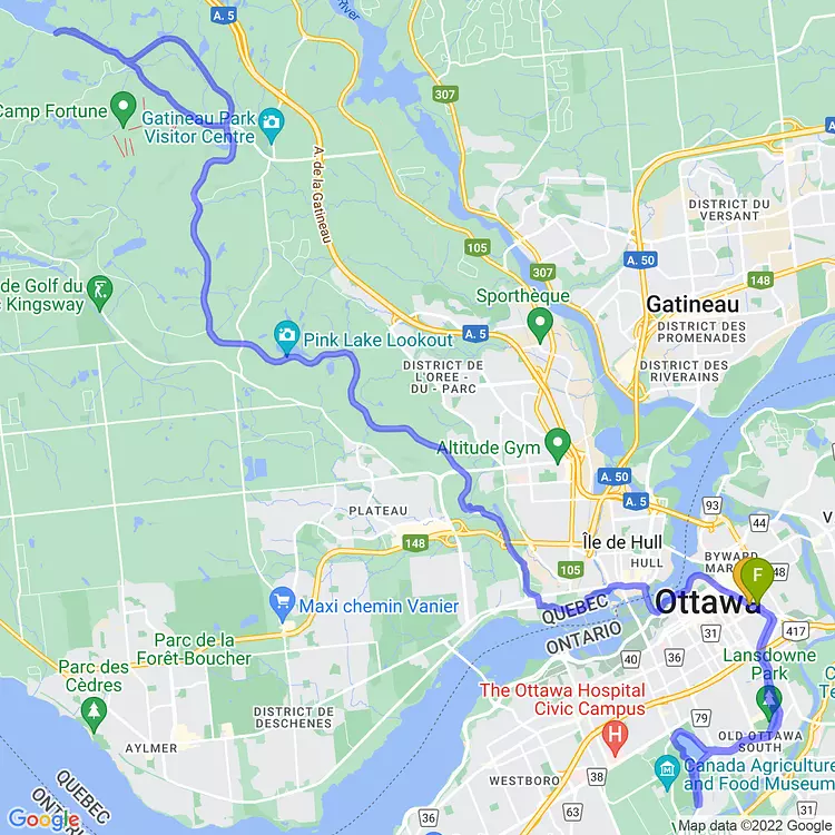 map of Gatineau: Meech + Champlain