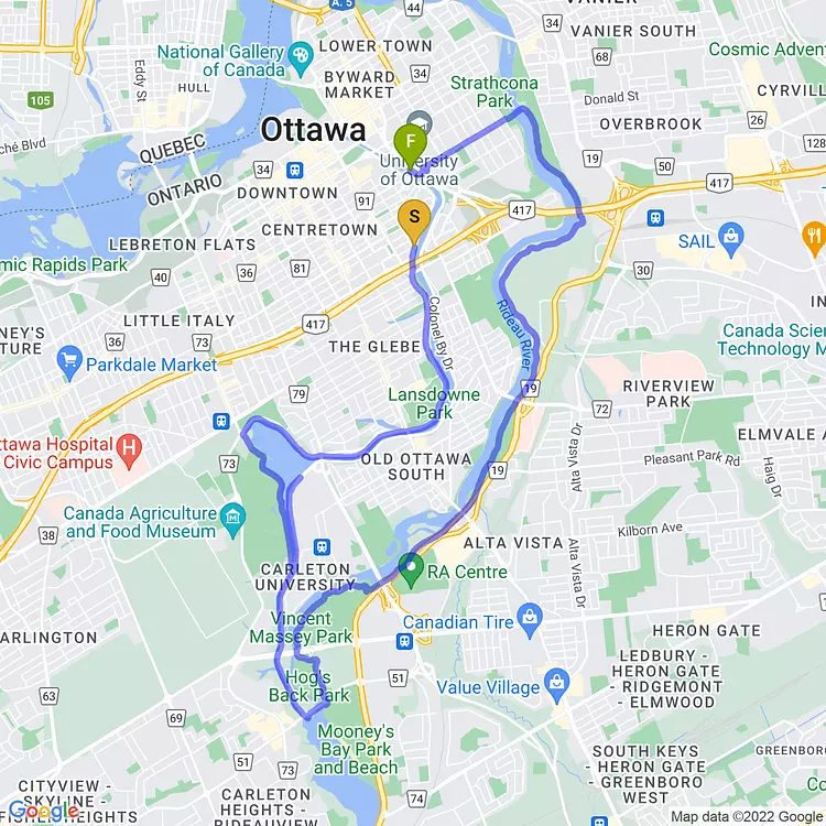 map of Afternoon Ride