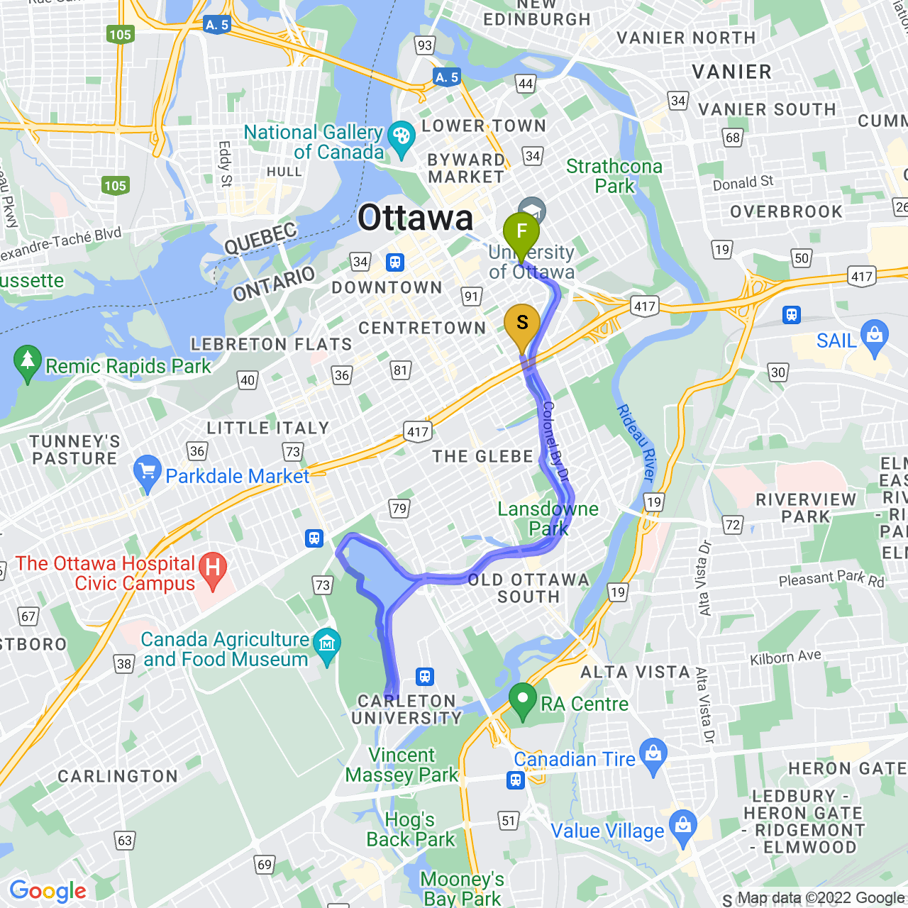 map of Afternoon Ride