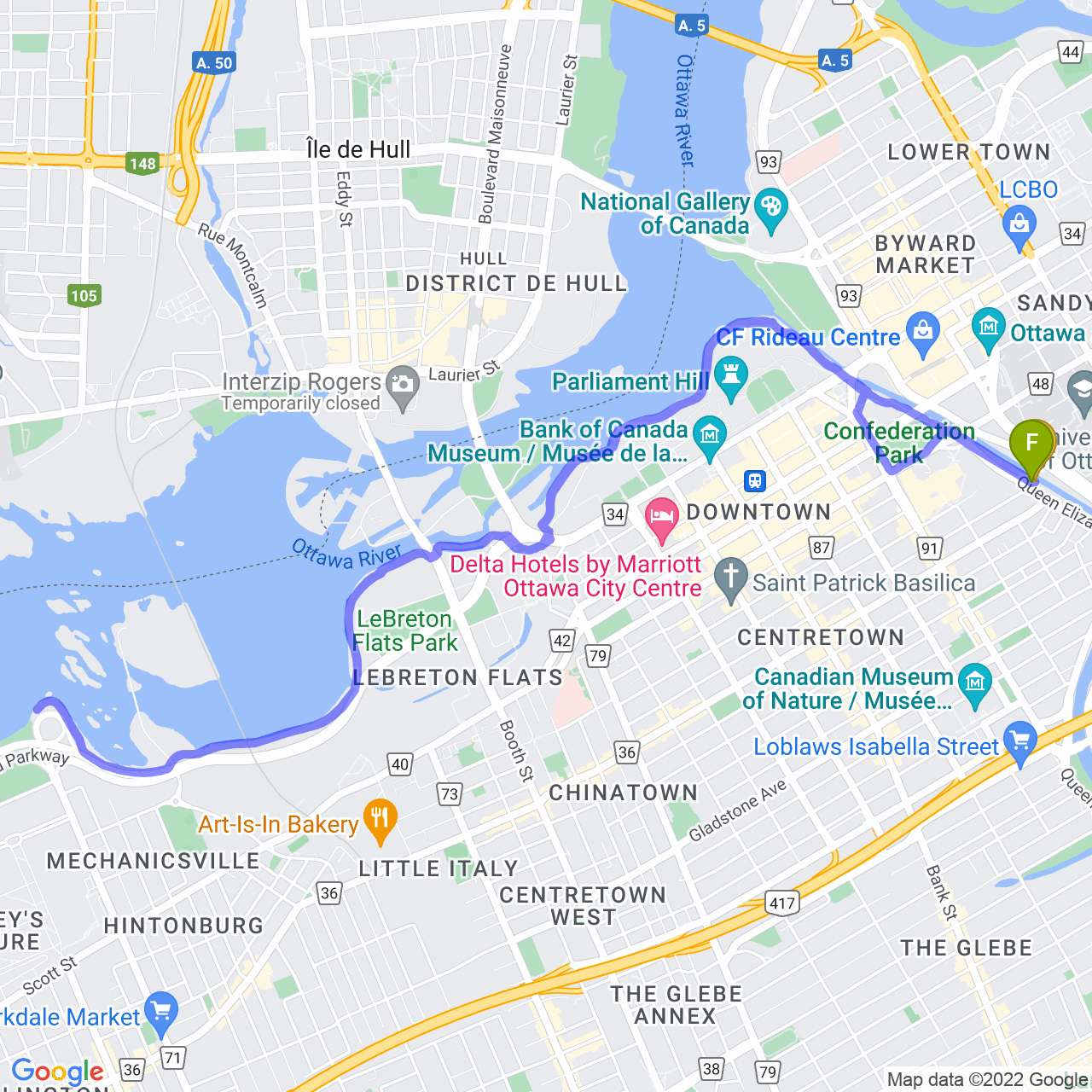 map of Evening Ride