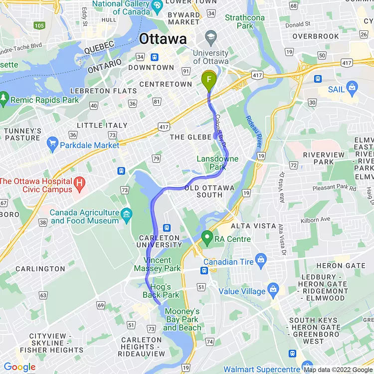 map of Evening Ride