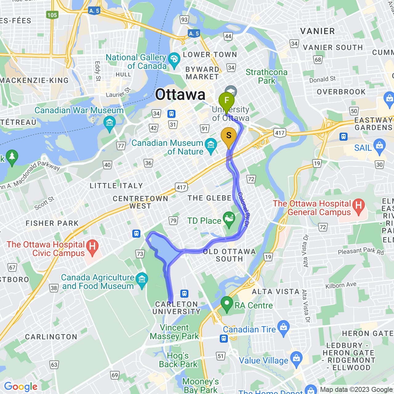 map of Night Ride