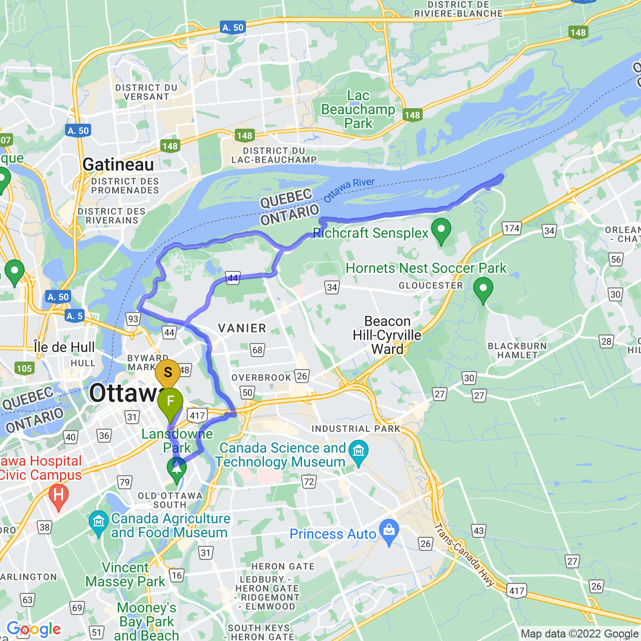 map of photo ride