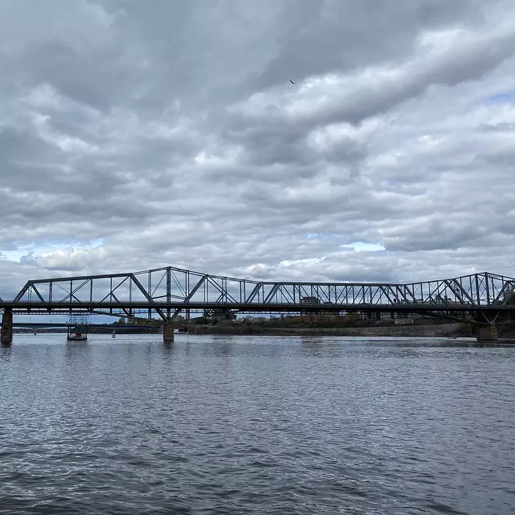 a bridge over a body the river