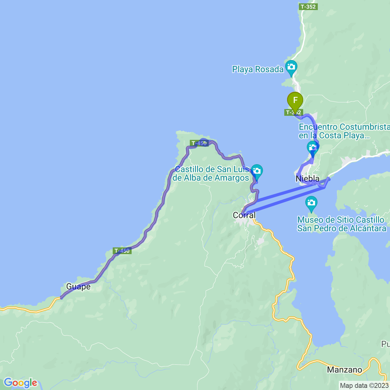 map of Niebla + Corral 🚵‍♂️