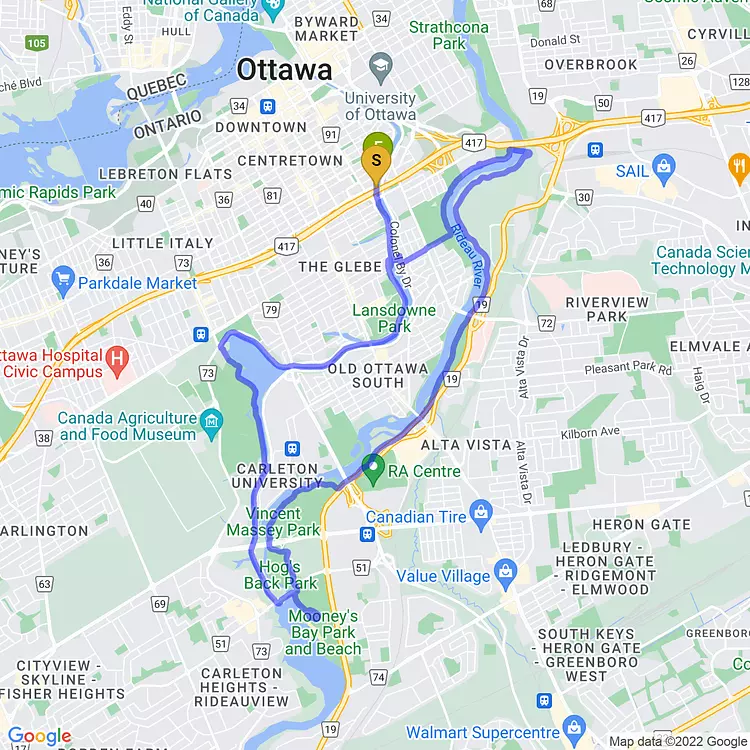 map of Afternoon Ride