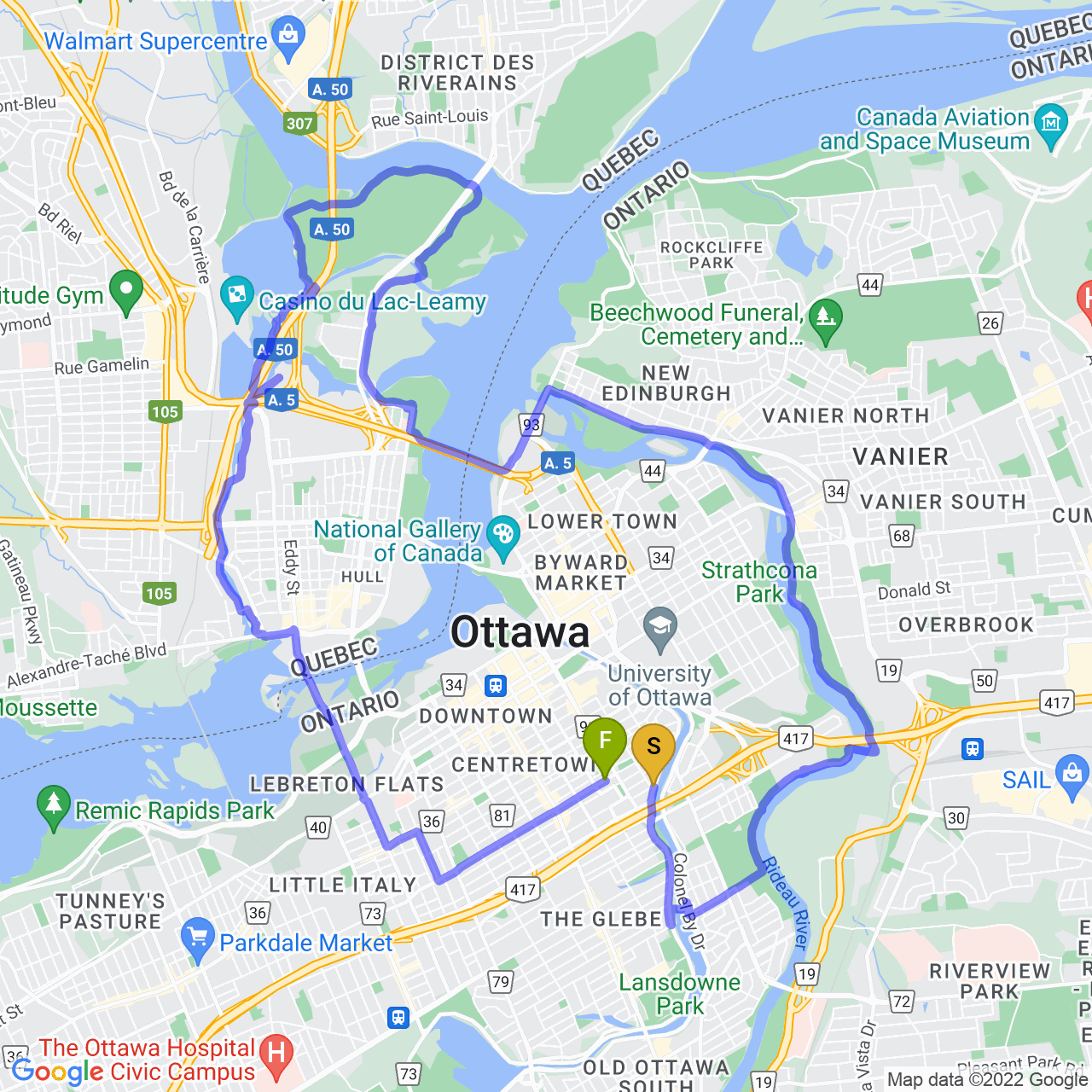 map of the “idgaf ride”
