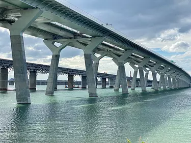 a bridge over water