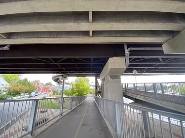 a bridge with a railing