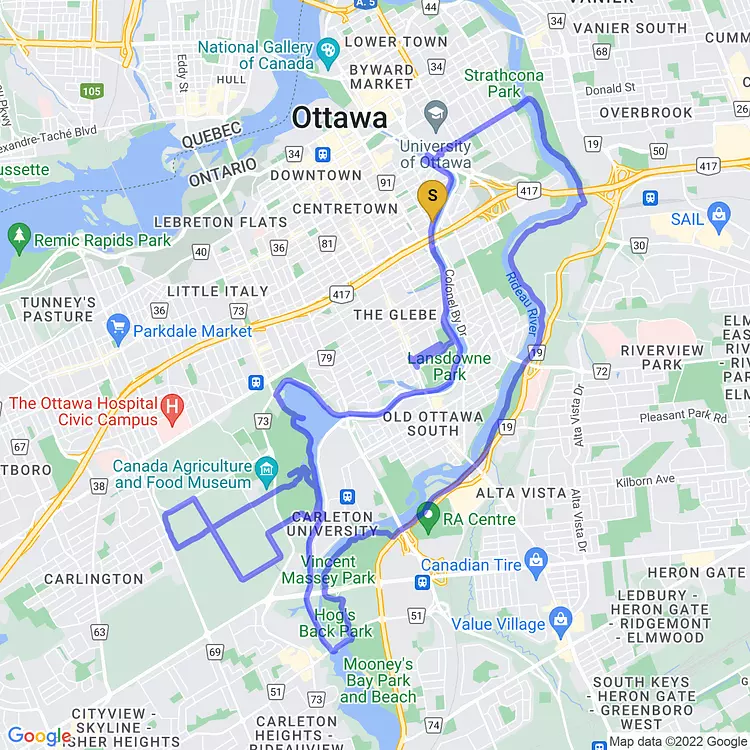 map of Wandering around Ottawa