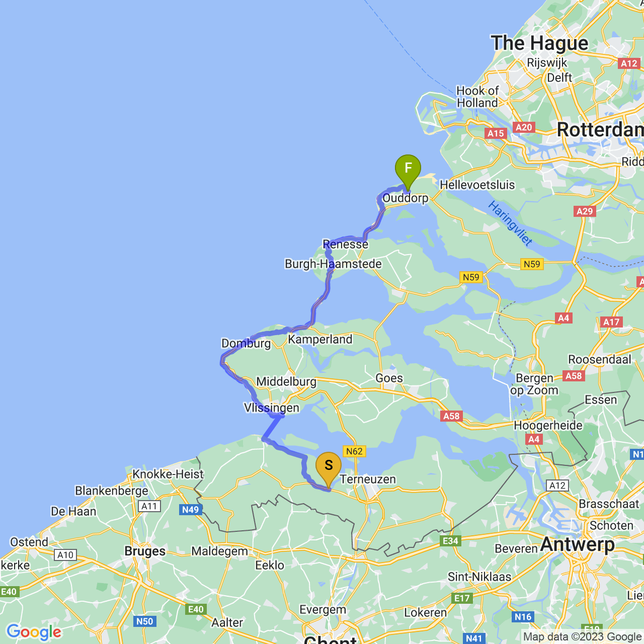map of Day 4: Zeeland, Netherlands