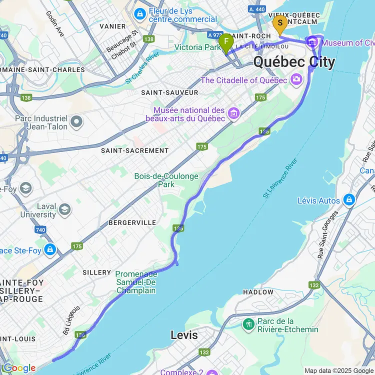 map of riding on ebike