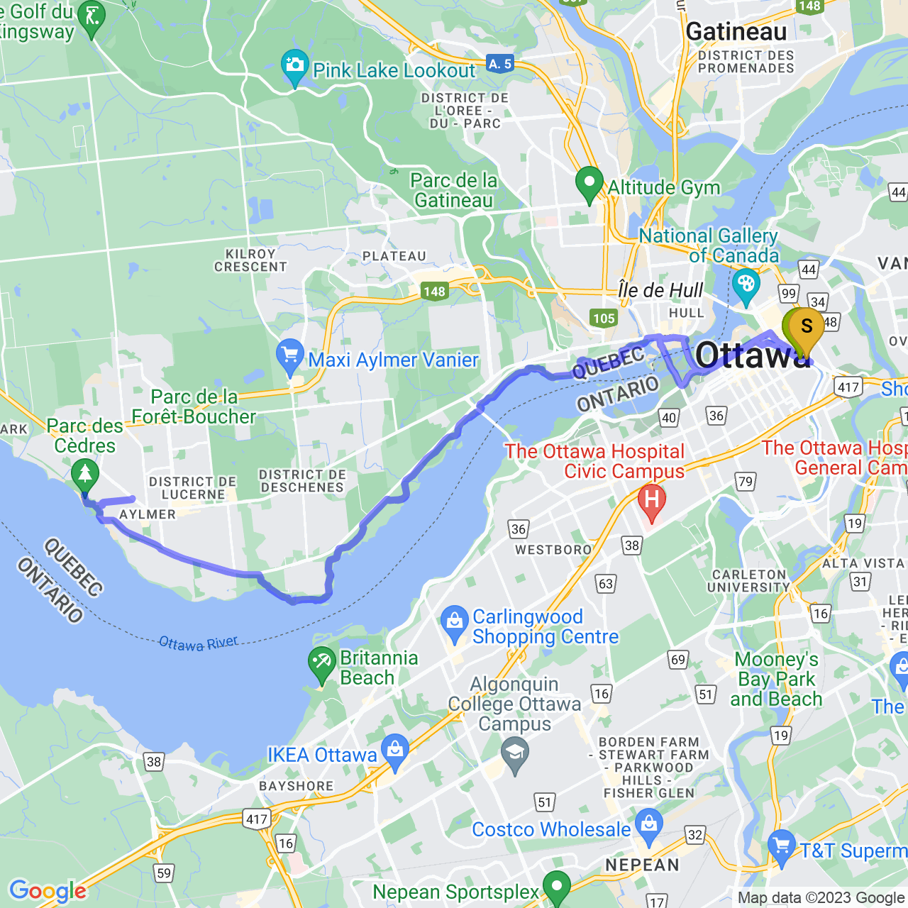 map of Poutine run