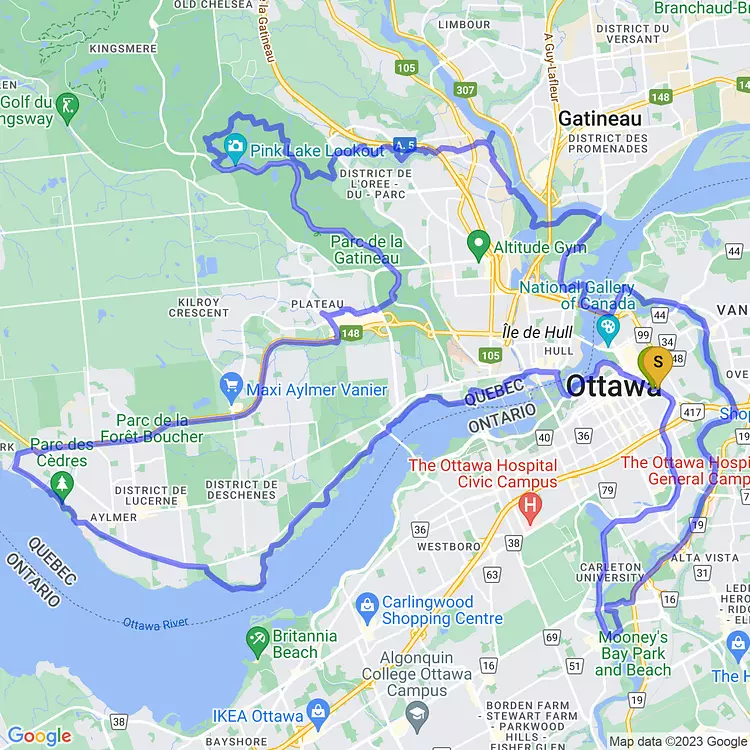 map of long long gatineau loop 