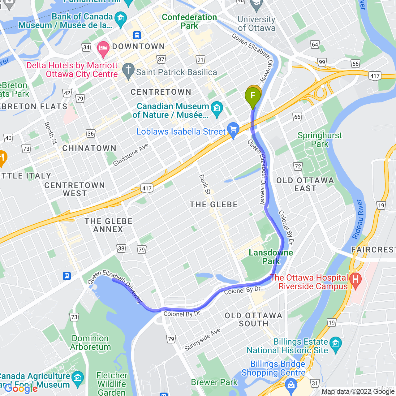 map of Afternoon Ride