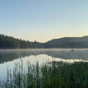 Morning view from campsite in Taylor Lake