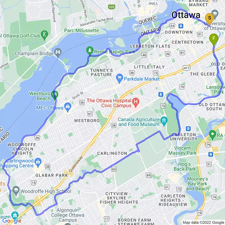 map of longer ride