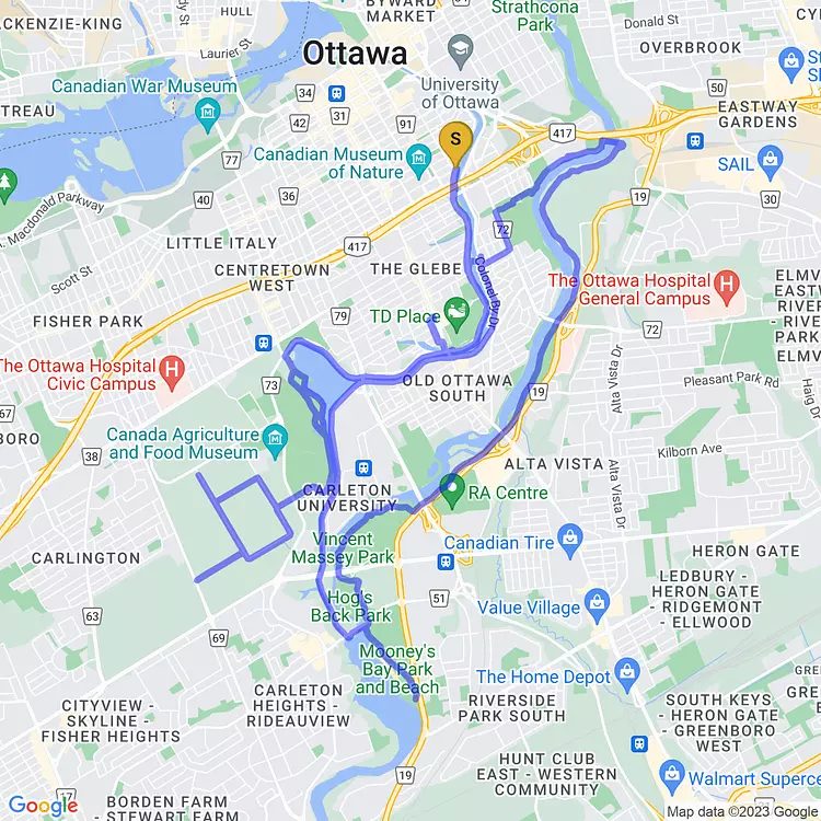 map of Evening Ride