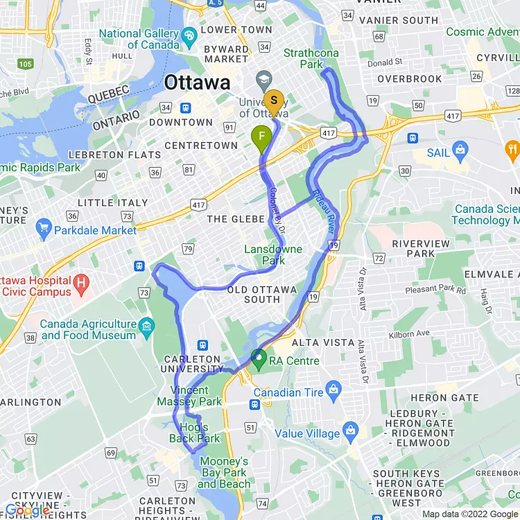 map of Afternoon Ride