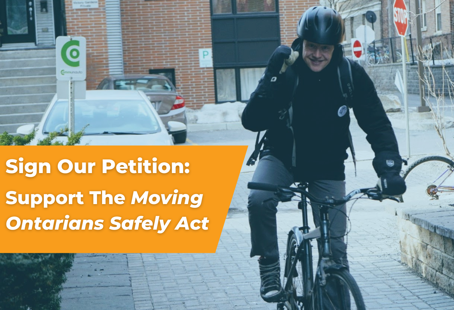 Kickoff Ride for Moving Ontarians Safely Act Tour