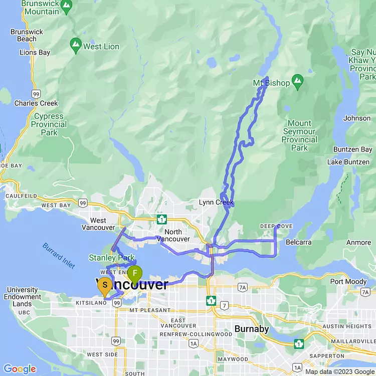 map of Exploring North Vancouver