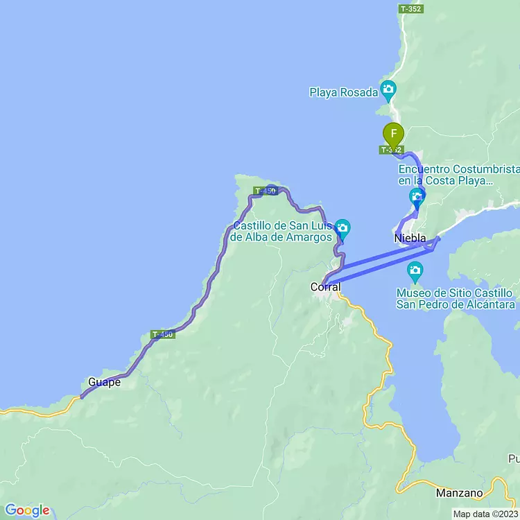 map of Niebla + Corral 🚵‍♂️