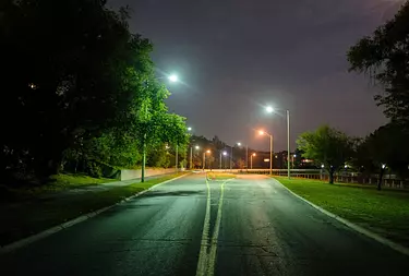 a road with trees on the side