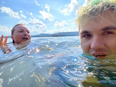 enjoying the water