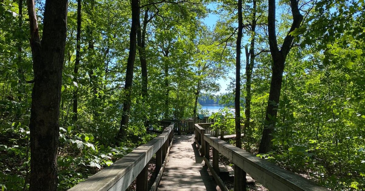 Pink Lake in Gatineau Park - hard climb that pays off on its way down ...