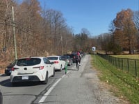 bikes passing all the cars