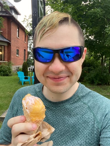 enjoying some ice cream!