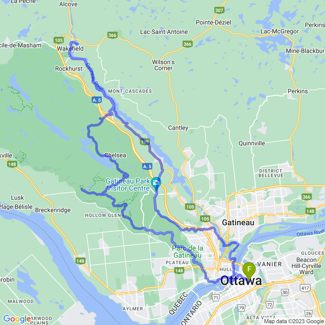 map of Wakefield Fondo