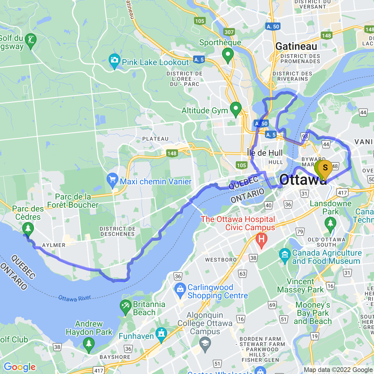 map of Visiting Aylmer