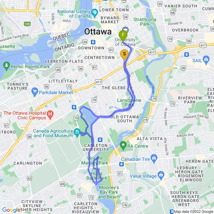 map of ride in the vincent massey park 