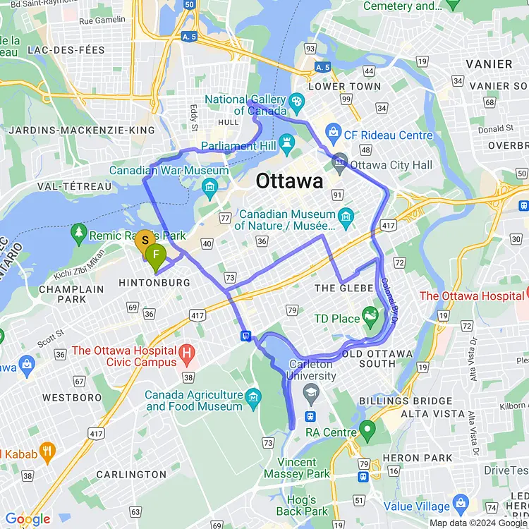 map of Ottawa Fixed Gear: Yolks and Spokes brunch
