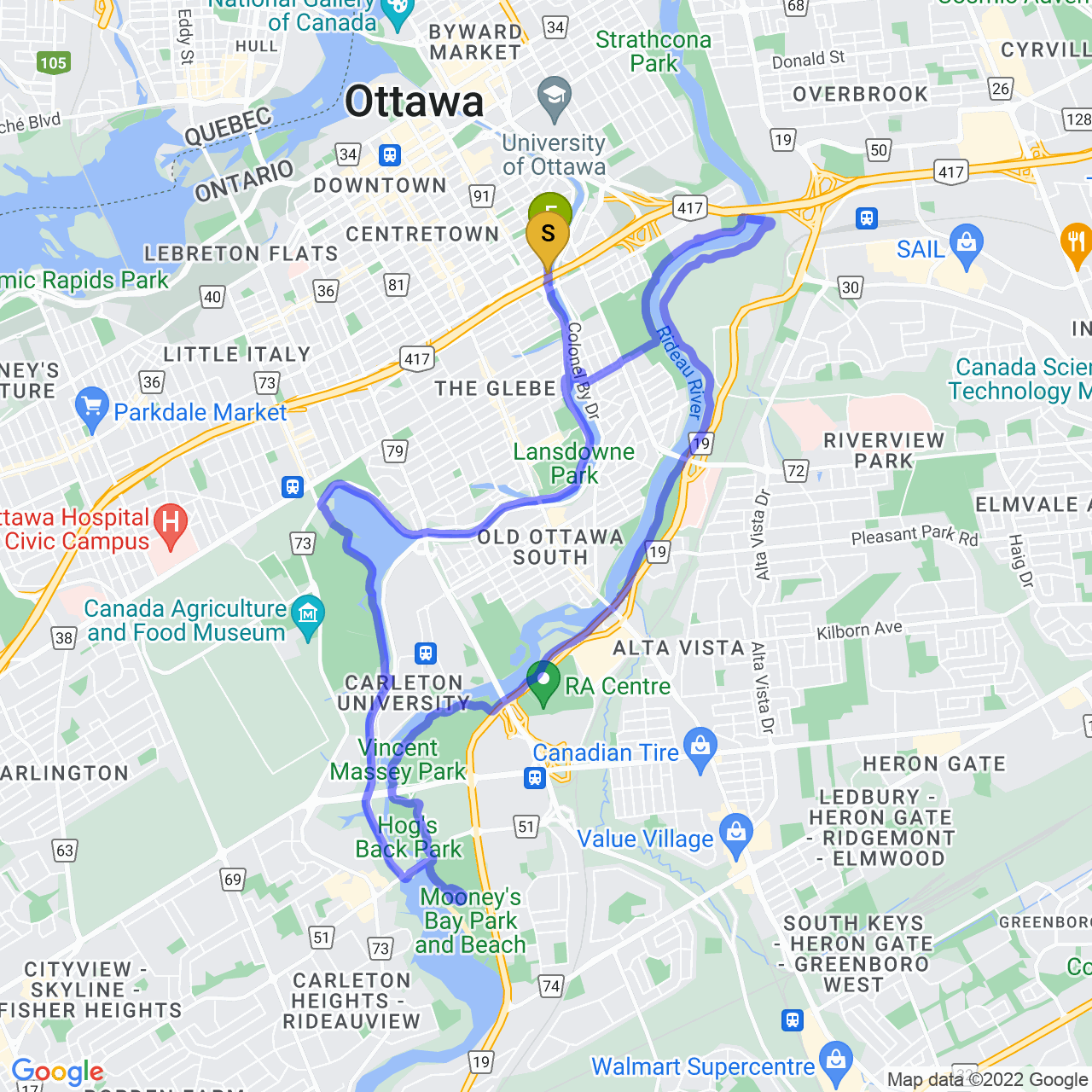 map of Afternoon Ride