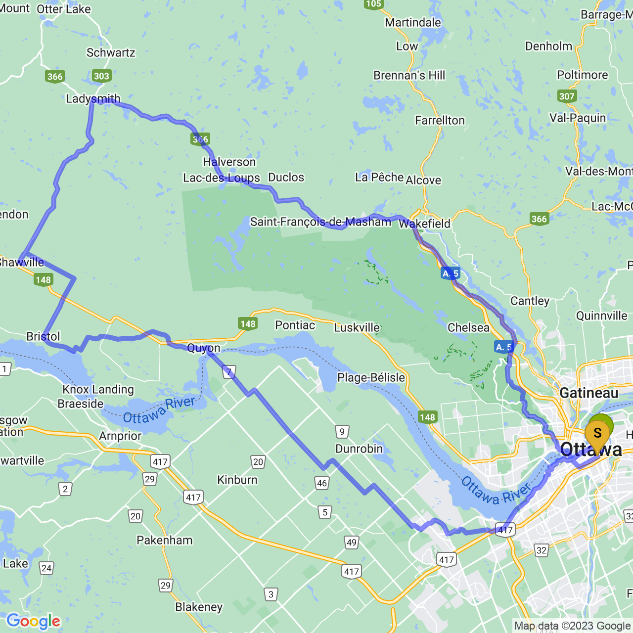 map of Randonneuring with Robert - first NCR Tour!