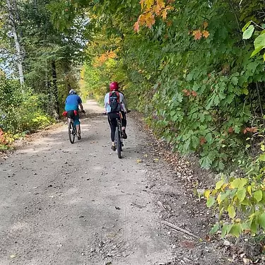 fall riding by the lake