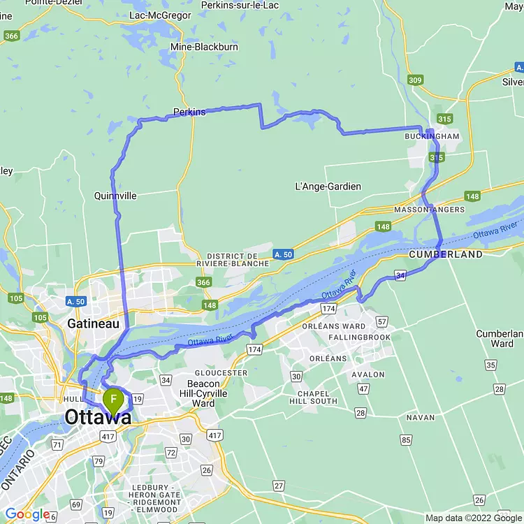 map of Epic Buckingham ride!