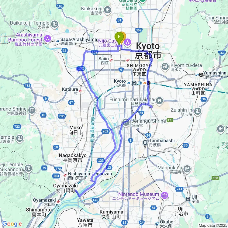 map of Kyoto by Bike