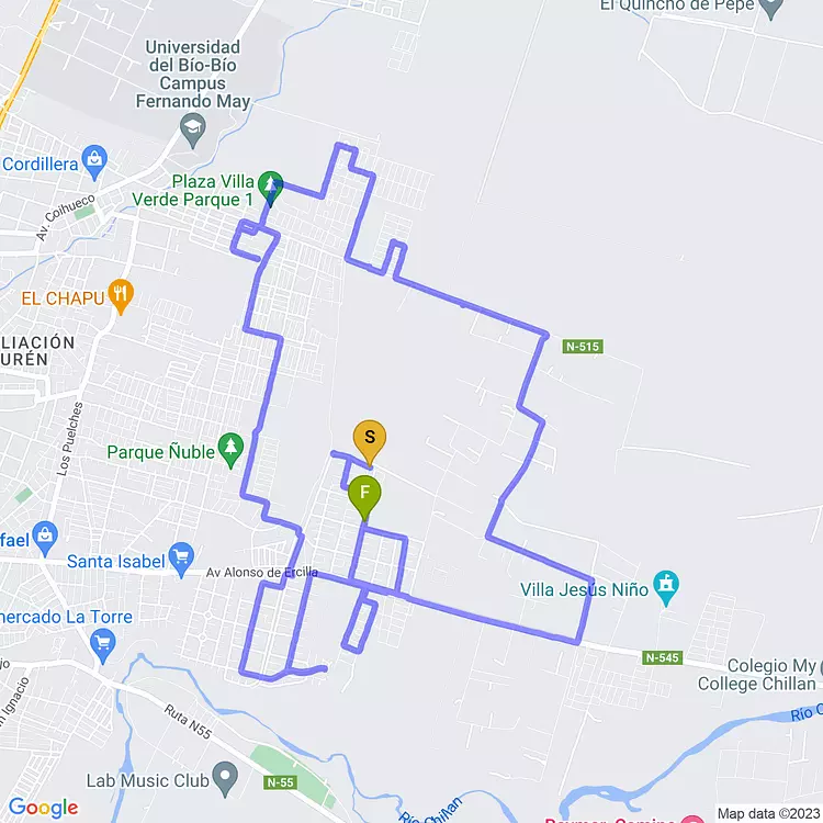 map of Wandering around Monterrico