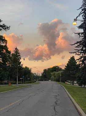 incredible sunset by the Queen Elizabeth Driveway