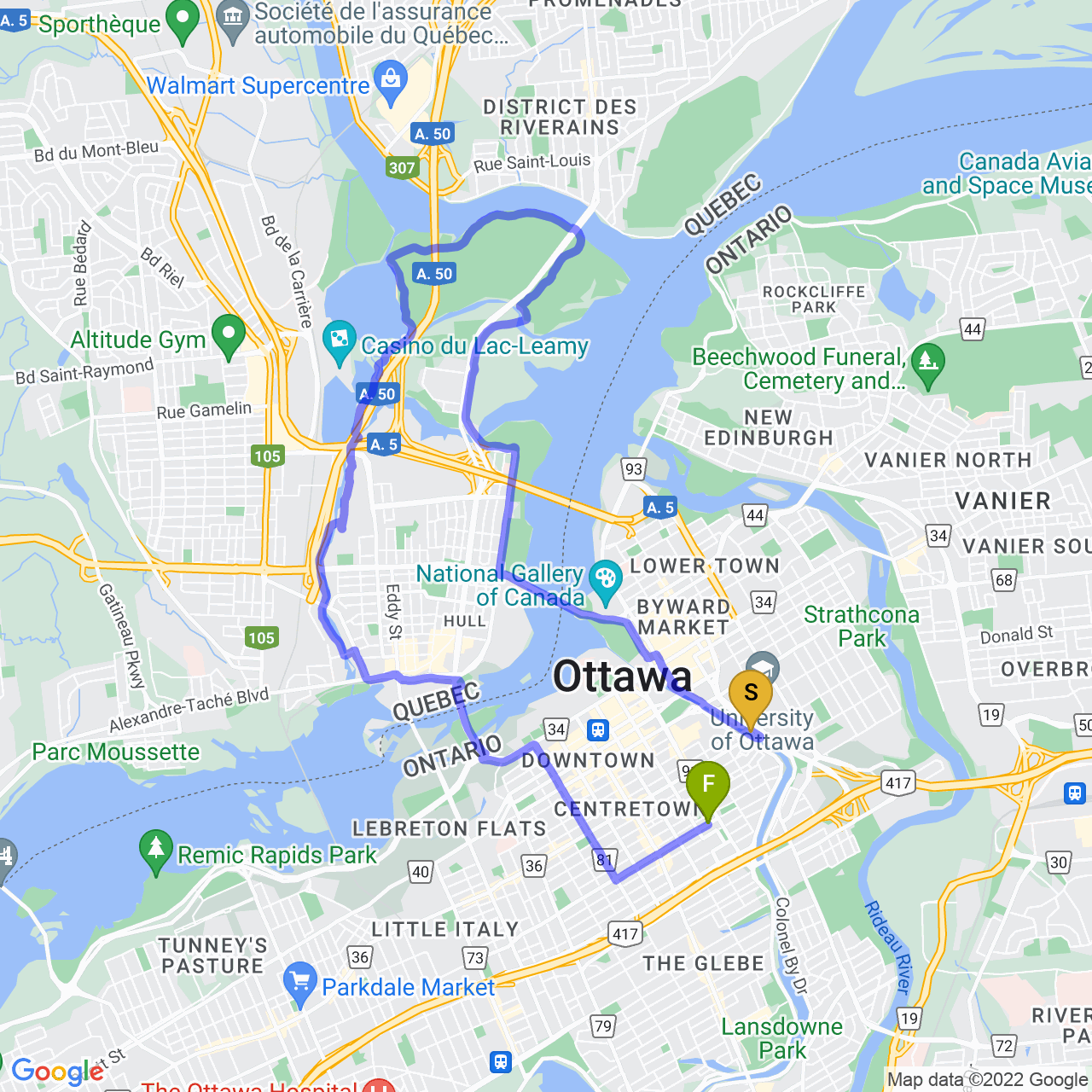 map of chill ride