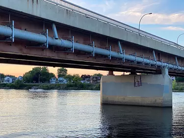 a bridge over a river