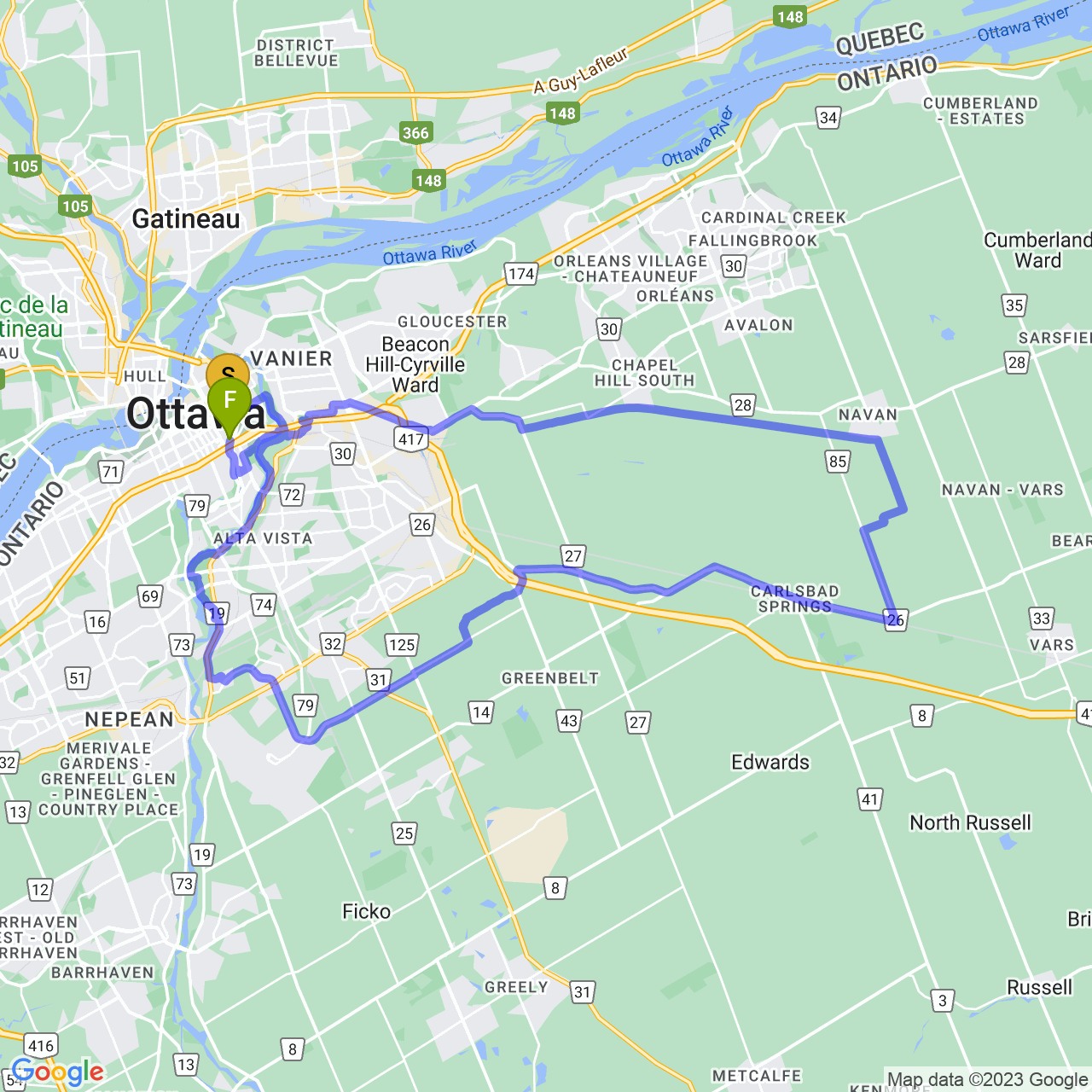 map of Navan long loop