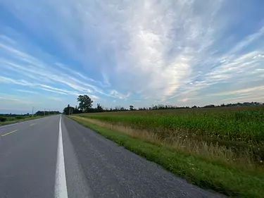 a road with grass on the side