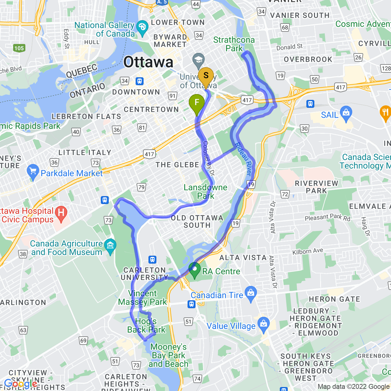 map of Afternoon Ride